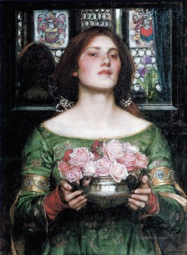  Waterhouse Painting - Gather ye rosebuds Greek female John William Waterhouse